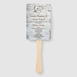 カントリー素朴樺の木ツリーバーク結婚式 プログラム ハンドファン