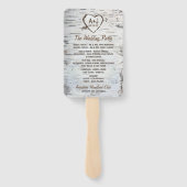 カントリー素朴樺の木ツリーバーク結婚式 プログラム ハンドファン (裏面)