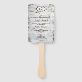 カントリー素朴樺の木ツリーバーク結婚式 プログラム ハンドファン