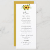 カントリー素朴金ゴールドフローラひまわり結婚の メニュー (正面/裏面)