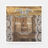 カントリー素朴・ウェスタン結婚ズ・ペーパー・ナプキン スタンダードランチョンナプキン (正面)