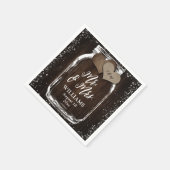 カントリー素朴・ウッド・メイソン・ジャー氏とミセス・結婚ズ スタンダードカクテルナプキン (角)