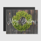 カントリー素朴・ウッド・メリー・クリスマス・グリーティング (正面/裏面)