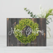 カントリー素朴・ウッド・メリー・クリスマス・グリーティング シーズンカード (スタンド正面)