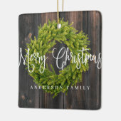 カントリー素朴・ウッド・メリー・クリスマス・グリーティング セラミックオーナメント (左)