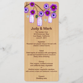 カントリー素朴・オレンジ・メイソン結婚・ジャースのメニュー・カード メニュー