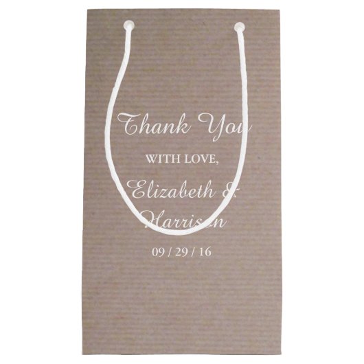 カントリー素朴・クラフト結婚の御厚意に感謝 スモールペーパーバッグ (正面)