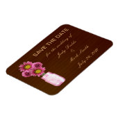 カントリー素朴・ピンク・メイソン・ジャー日付マグネットを保存 マグネット (左側)