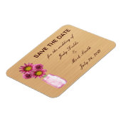 カントリー素朴・ピンク・メイソン・ジャー日付マグネットを保存 マグネット (左側)