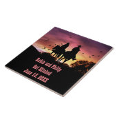 カントリー結婚ウェスタン記念日 タイル (側面)