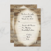 カントリー結婚ウッドのメニュー選択 出欠カード (正面/裏面)