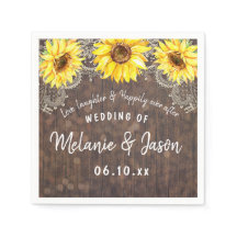 カントリー結婚サンフラワーズナプキンブライダルシャワー