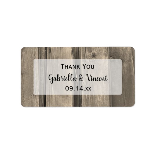 カントリー結婚バーンウッドズサンキューメッセージカード ラベル (正面)