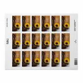 カントリー結婚ヒマワリのメッセージカード ラベル (フルシート)