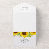 カントリー結婚ヒマワリの全招待状 オールインワン招待状 (外側)