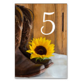 カントリー結婚ヒマワリ西部のテーブル番号 テーブルナンバー (正面)