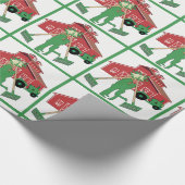 カントリー結婚ファームと納屋 ラッピングペーパー (角)