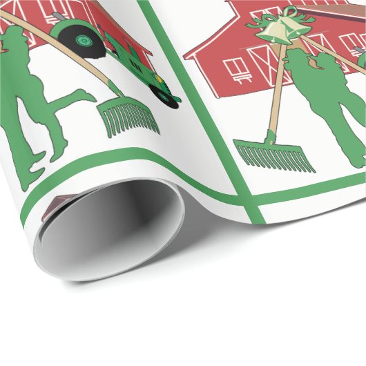 カントリー結婚ファームと納屋 ラッピングペーパー (ロールコーナー)