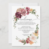 カントリー結婚ボホの旅程結婚の歓迎 招待状 (正面)