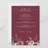 カントリー結婚ボホの旅程結婚の歓迎 招待状 (裏面)