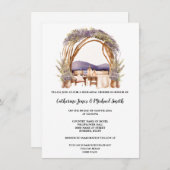 カントリー結婚ラベンダーのアーチダイニング素晴らしトスカーナ 招待状 (正面/裏面)