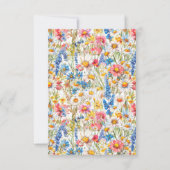 カントリー結婚ワイルドフラワーのカラフルフローラ枠 出欠カード (裏面)