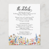 カントリー結婚ワイルドフラワー詳細 エンクロージャーカード (正面)