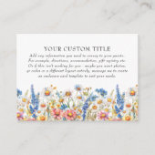 カントリー結婚ワイルドフラワーDIYカスタム エンクロージャーカード (正面)