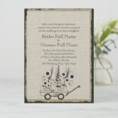 カントリー結婚ワゴン 招待状 (スタンド正面)