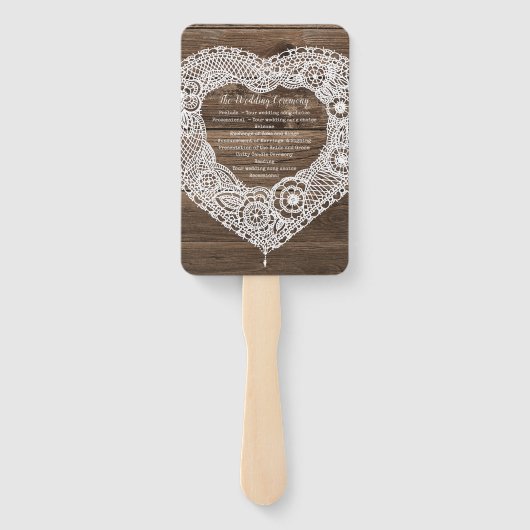 カントリー結婚・レース・ウッド・エフェクト・プログラムのファン ハンドファン (裏面)