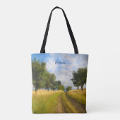 カントリー絵画ロードパーソナライズされた トートバッグ (裏面)
