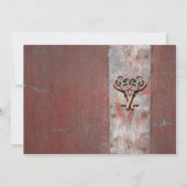 カントリー色彩の鮮やかウッド鍵結婚式招待状 招待状 (裏面)