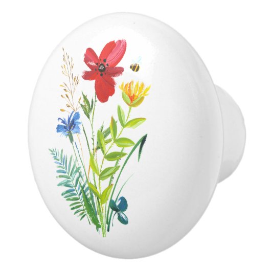 カントリー色彩の鮮やかフローラ陶製プル家具ノブ セラミックノブ (右)