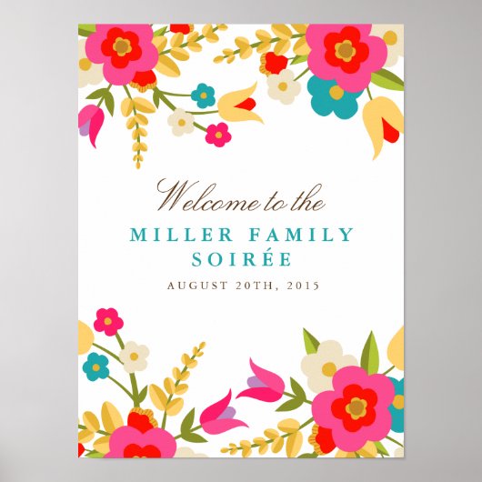 カントリー花パーティー歓迎 ポスター (正面)
