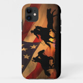 カントリー西カウボーイホースアメリカ国旗 Case-Mate iPhoneケース (裏面)