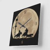 カントリー西カウボーイルスタラームーンカントリー西 スクエア壁時計 (傾斜)