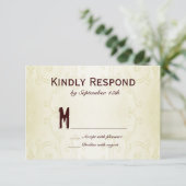 カントリー西ホースシュースワール結婚式RSVPカード 出欠カード (スタンド正面)