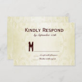 カントリー西ホースシュースワール結婚式RSVPカード 出欠カード (正面/裏面)