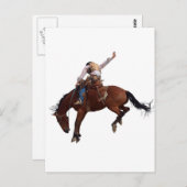 カントリー西部の乗馬ロデオカウボーイ ポストカード (正面/裏面)