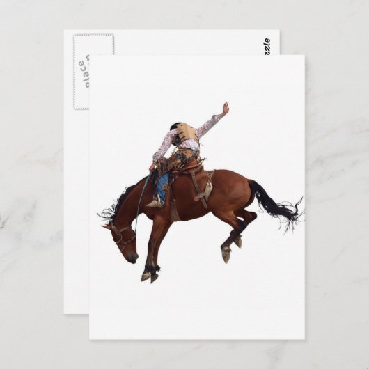 カントリー西部の乗馬ロデオカウボーイ ポストカード (正面/裏面)