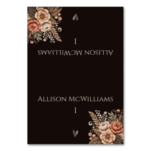 カントリー西部の結婚式の花 – 家禽 テーブルナンバー (正面)