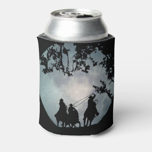 カントリー西部カウボーイズと満月ローピング 缶クーラー (缶裏面)