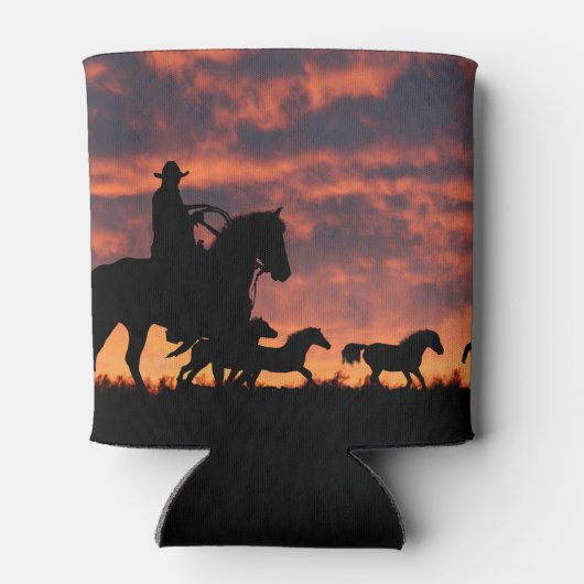 カントリー西部カウボーイホースラウンドアップ 缶クーラー (裏面)