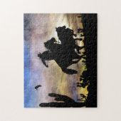 カントリー西部カウボーイローピングステア ジグソーパズル (縦)