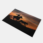 カントリー西部カウボーイローピングステア ドアマット (アングル)