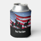 カントリー西部カウボーイロープの馬 缶クーラー (缶正面)