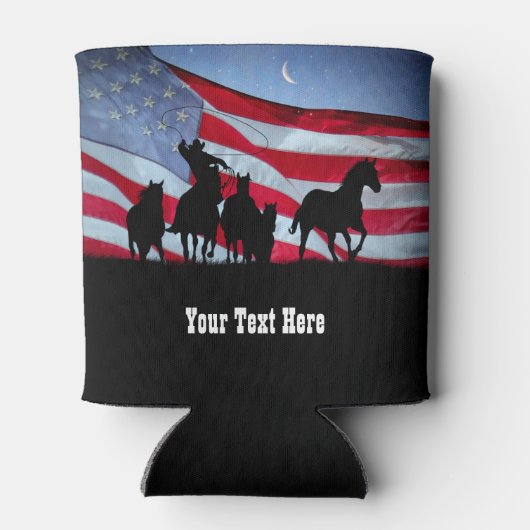 カントリー西部カウボーイロープの馬 缶クーラー (裏面)