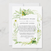 カントリー調のグリーンウェディング  ゲストリスト縮小 案内状 (正面)