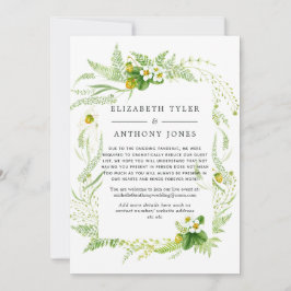 カントリー調のグリーンウェディング  ゲストリスト縮小 案内状