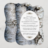 カントリー調のシダーの木 ウェディングシャワー 招待状 (正面/裏面)